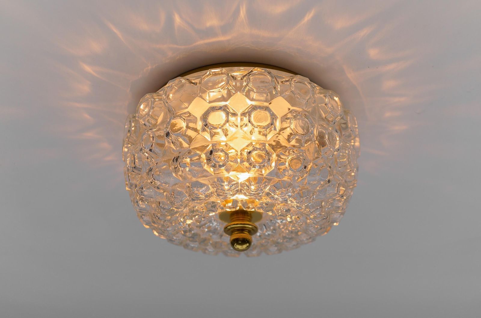 1 Of 4 Petite Elegant Flush Mount Lamp In Glass By Limburg, Gerrmany 1960s photo furniture