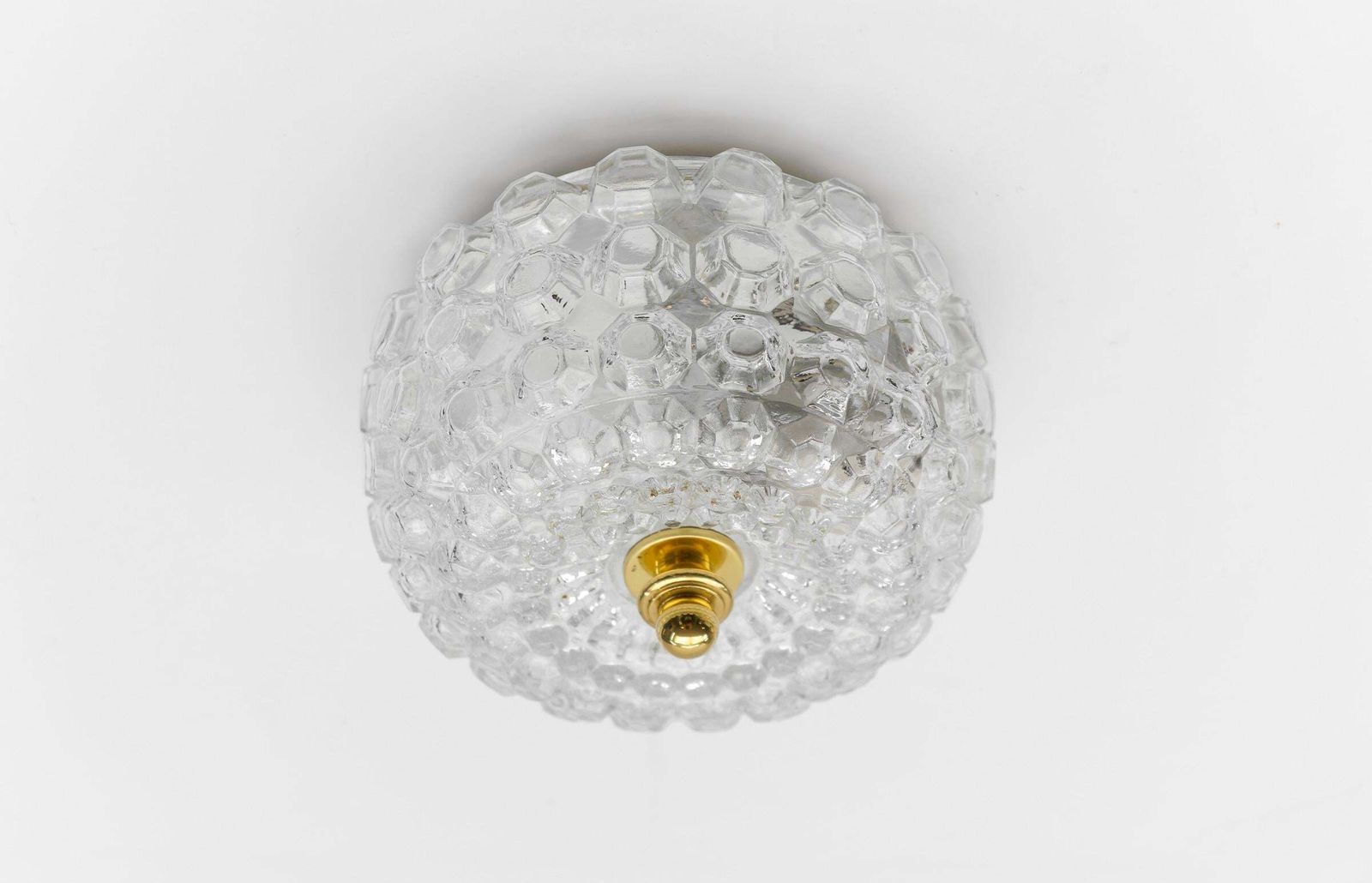 1 Of 4 Petite Elegant Flush Mount Lamp In Glass By Limburg, Gerrmany 1960s photo 510.0