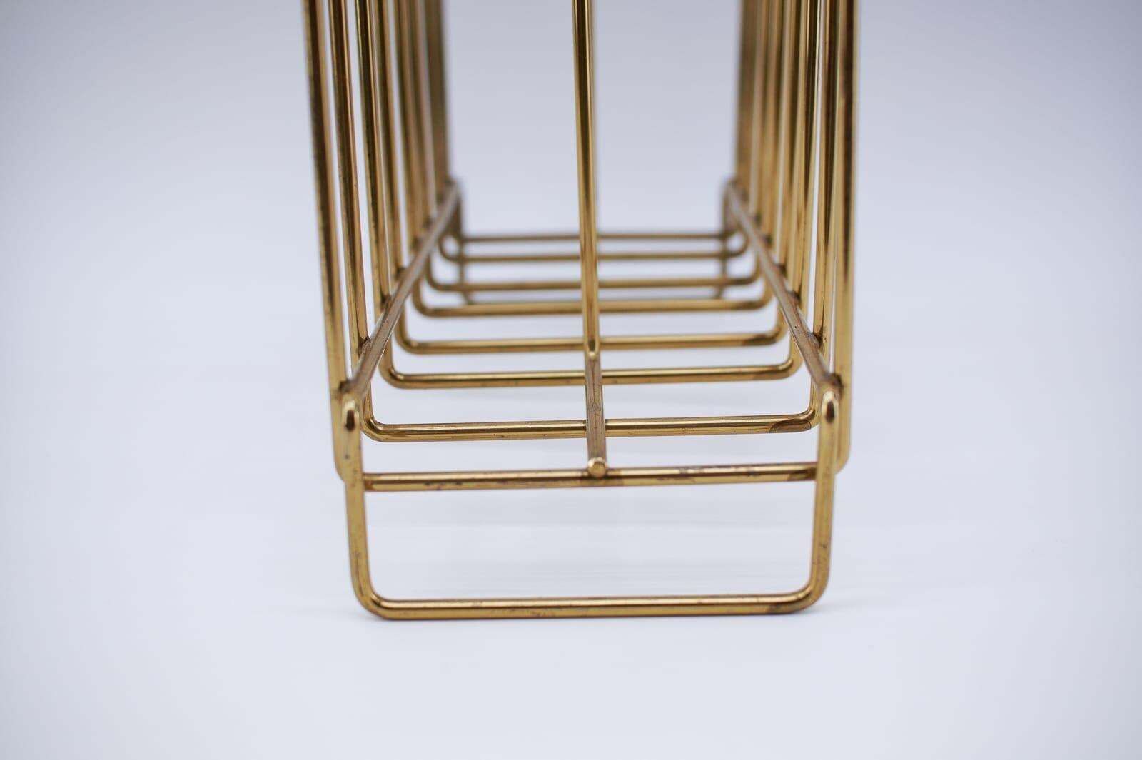 Lovely Brass Magazine Rack Mid Century Modern, 1950s, Austria photo vintage