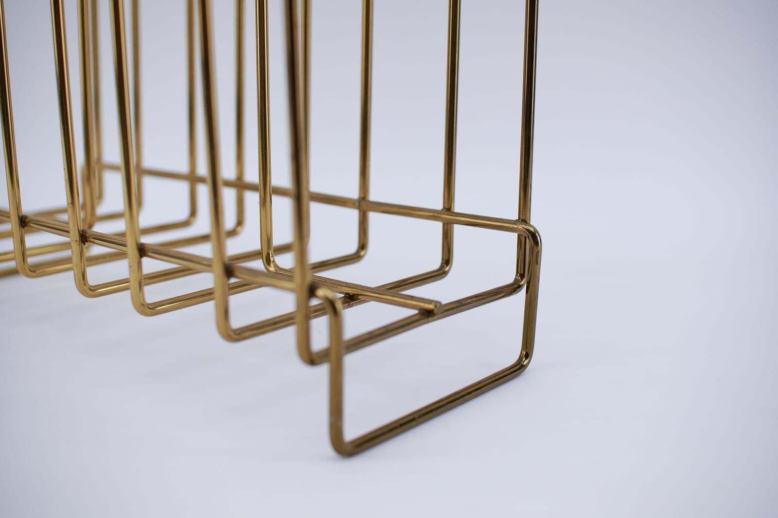 photo furniture Lovely Brass Magazine Rack Mid Century Modern, 1950s, Austria