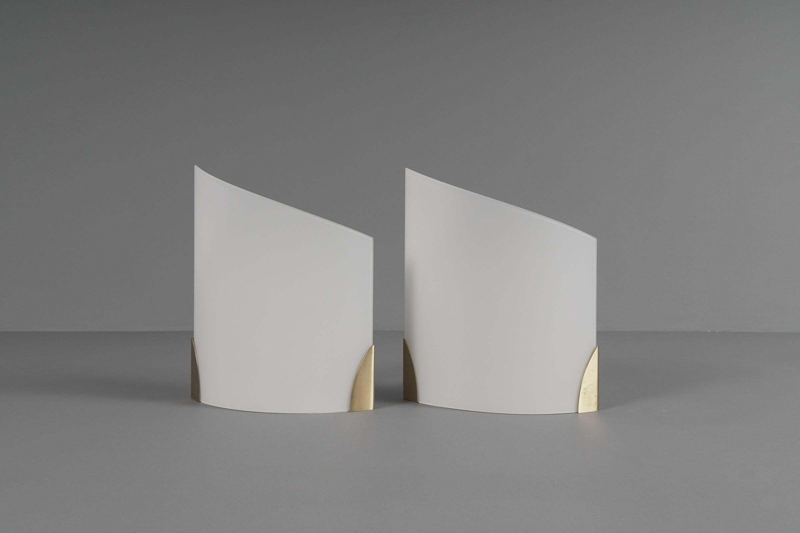 Pair Exceptional Wall Lights In Brass And Opal Glass By J.T. Kalmar, 1970s photo 1529.0