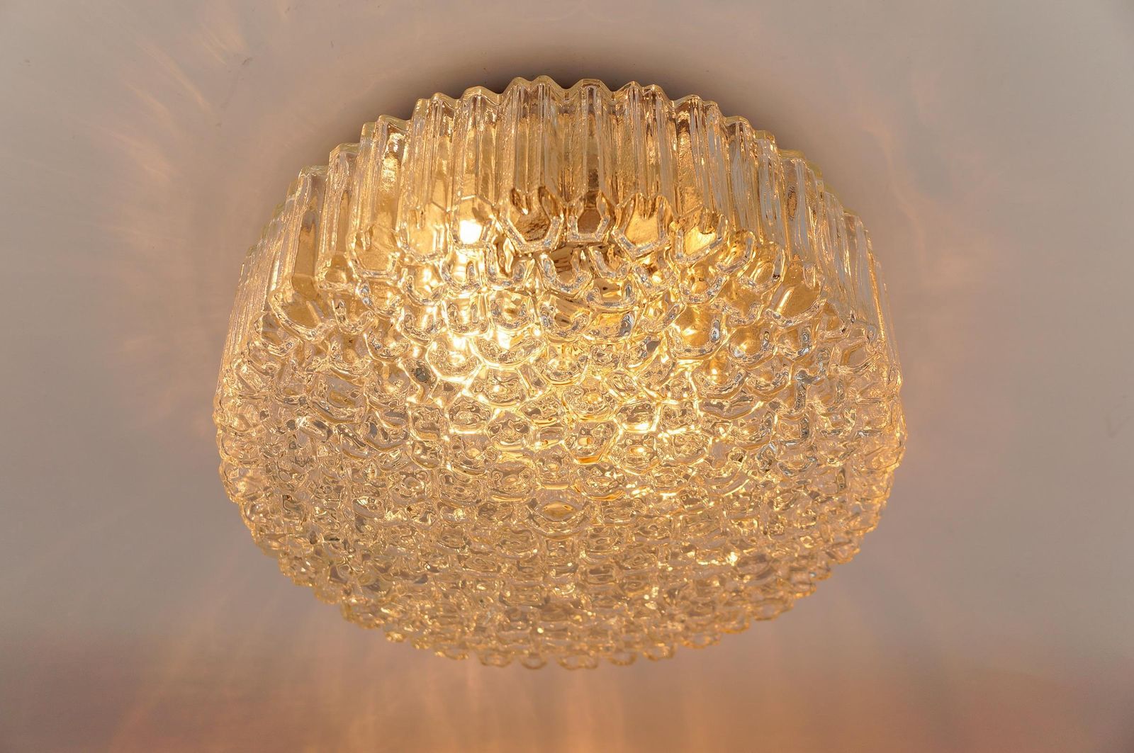 photo for sale 1. Of 2 Lovely Large Bubble Glass Flush Mount Lamp By Helena Tynell For Limburg