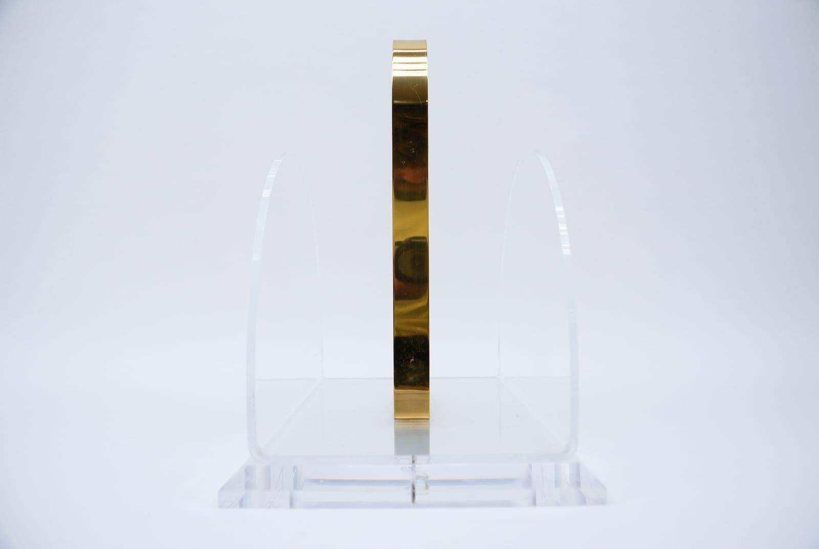 Elegant Magazine Rack In Acrylic & Brass, 1970s Italy photo 1062.0