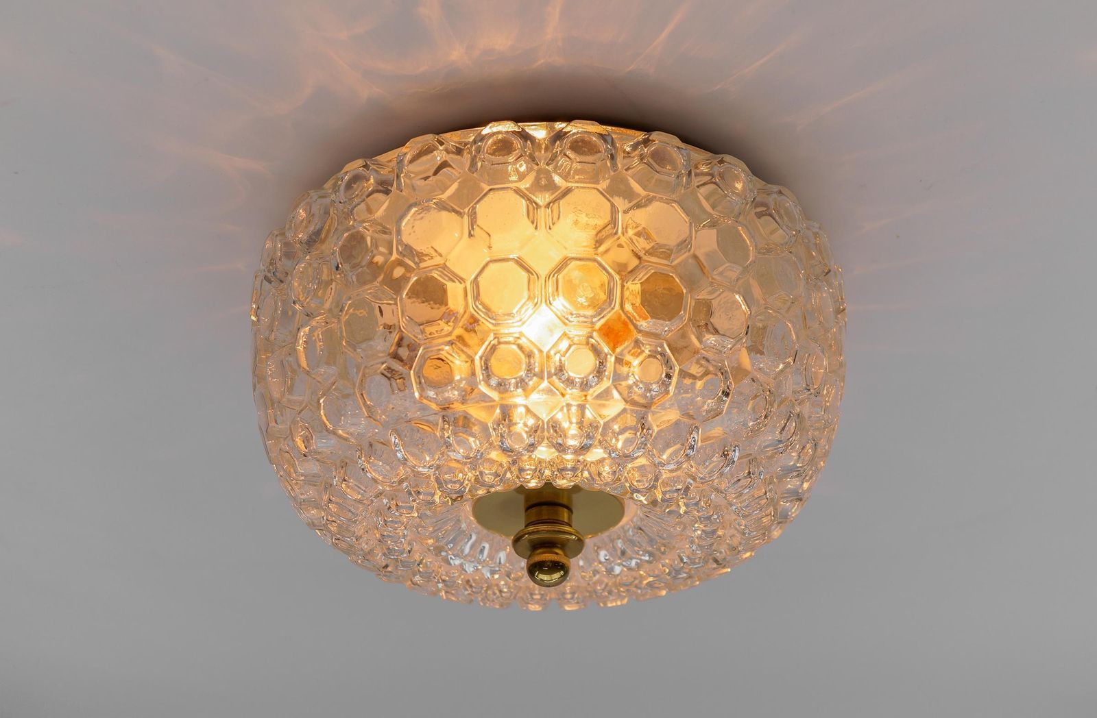 1 Of 4 Large Flush Mount Lamp In Glass By Limburg, Gerrmany 1960s photo 764.0