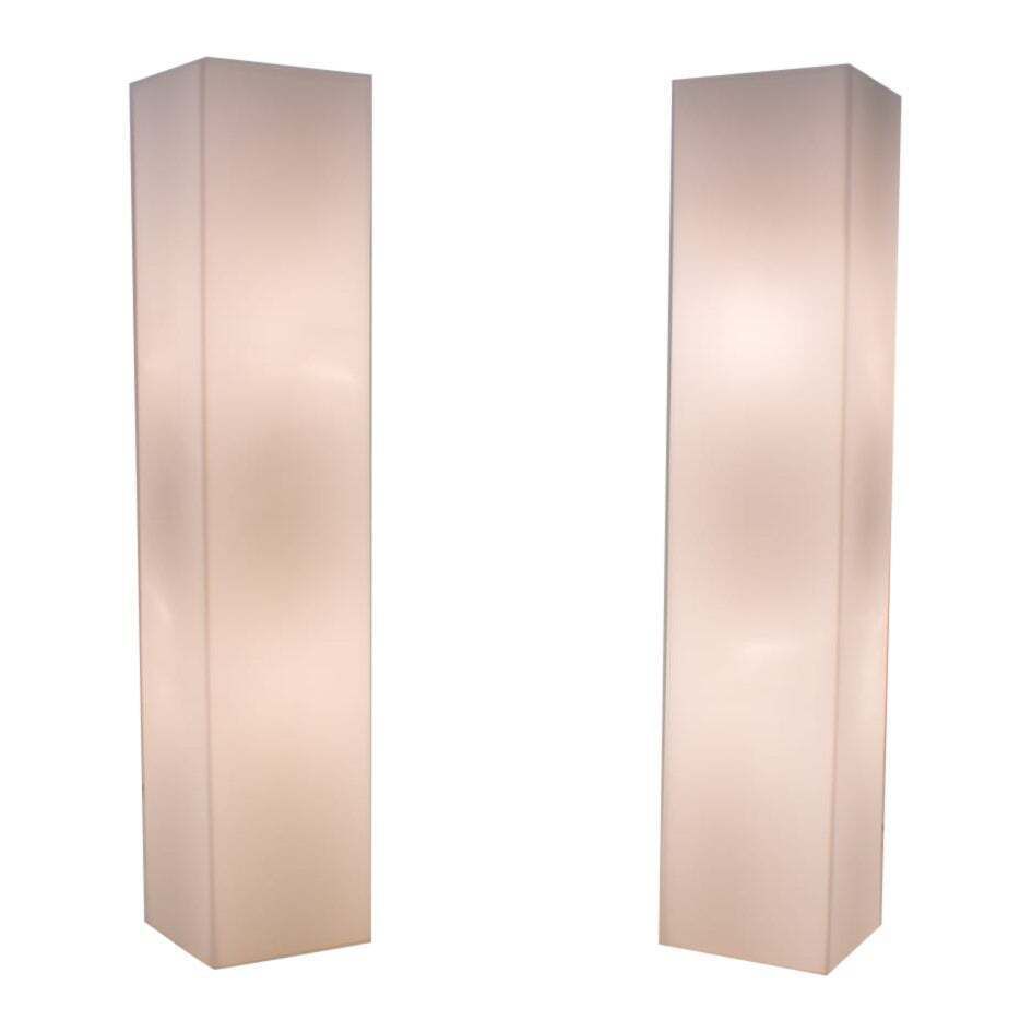 Huge Elegant Opal Glass Wall Lamps From Staff, 1960s, Germany, Set Of 2