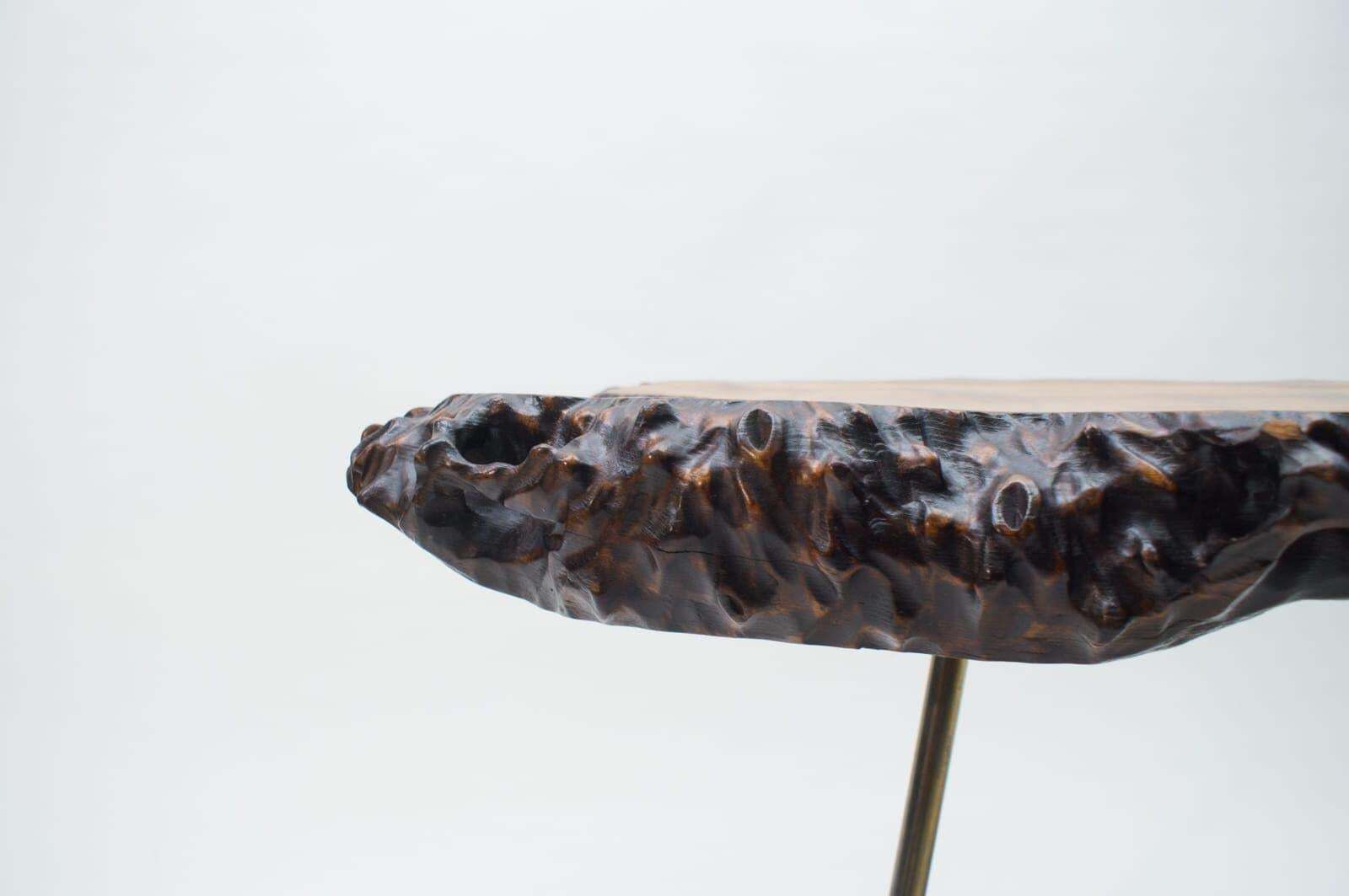 Nakashima Style Burl Wood Tripod Side Table photo buy
