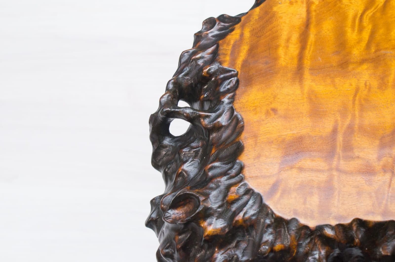 Furniture Nakashima Style Burl Wood Tripod Side Table photo