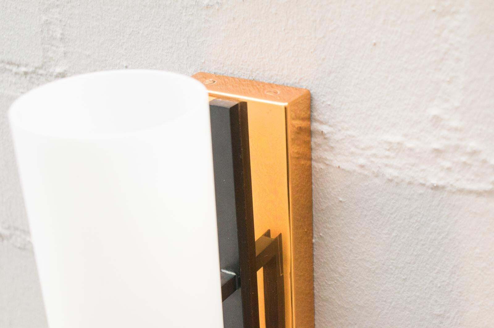 photo furniture Midcentury Copper And Milk Glass Tubes Wall Lamp, Austria, 1960s