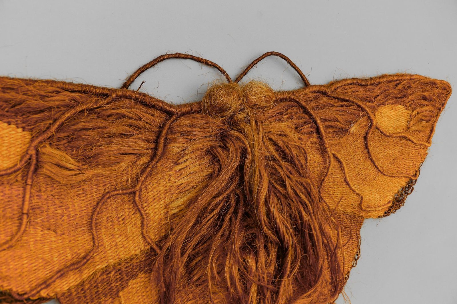 Handmade Butterfly Artist Mural Made Of Jute, 1960s Scandinavia photo buy