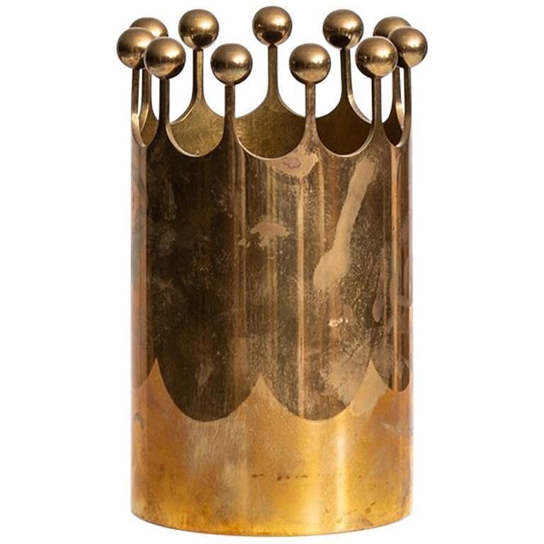 Pierre Forsell Vase In Brass By Skultuna In Sweden