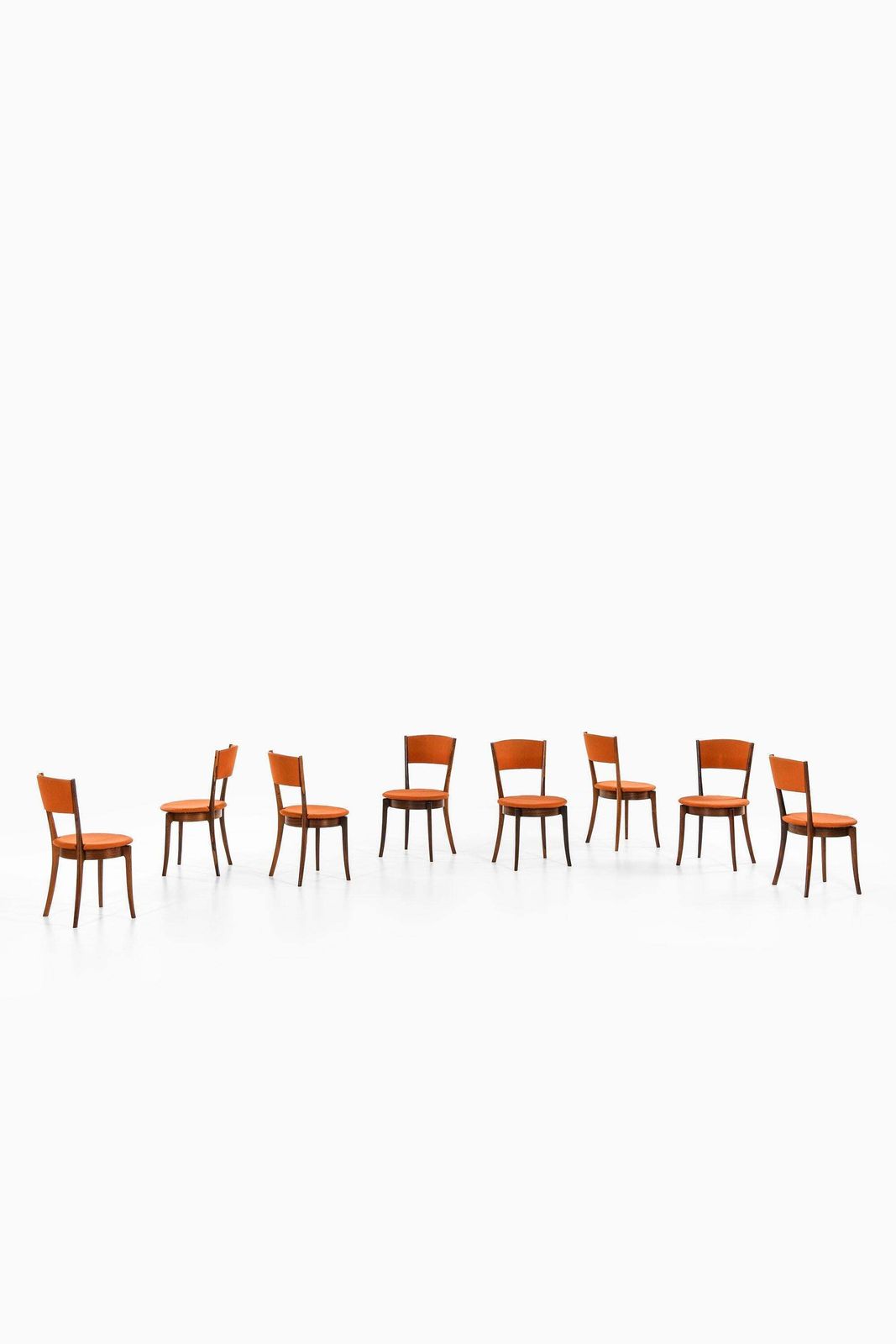 Set Of 8 Dining Chairs In Rosewood And Original Fabric, 1960's photo vintage
