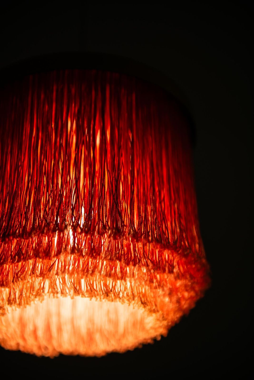 Hans Agne Jakobsson Ceiling Lamps Model T 605 In Brass And Silk Fringes photo buy