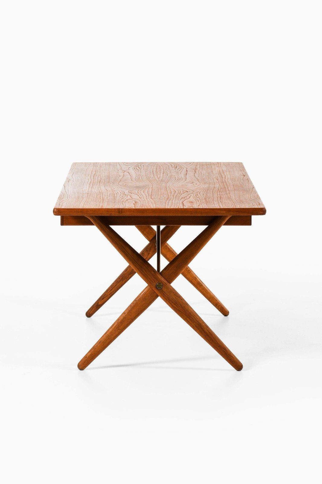 Desk In Teak, Oak And Brass By Hans Wegner, 1950's photo for sale
