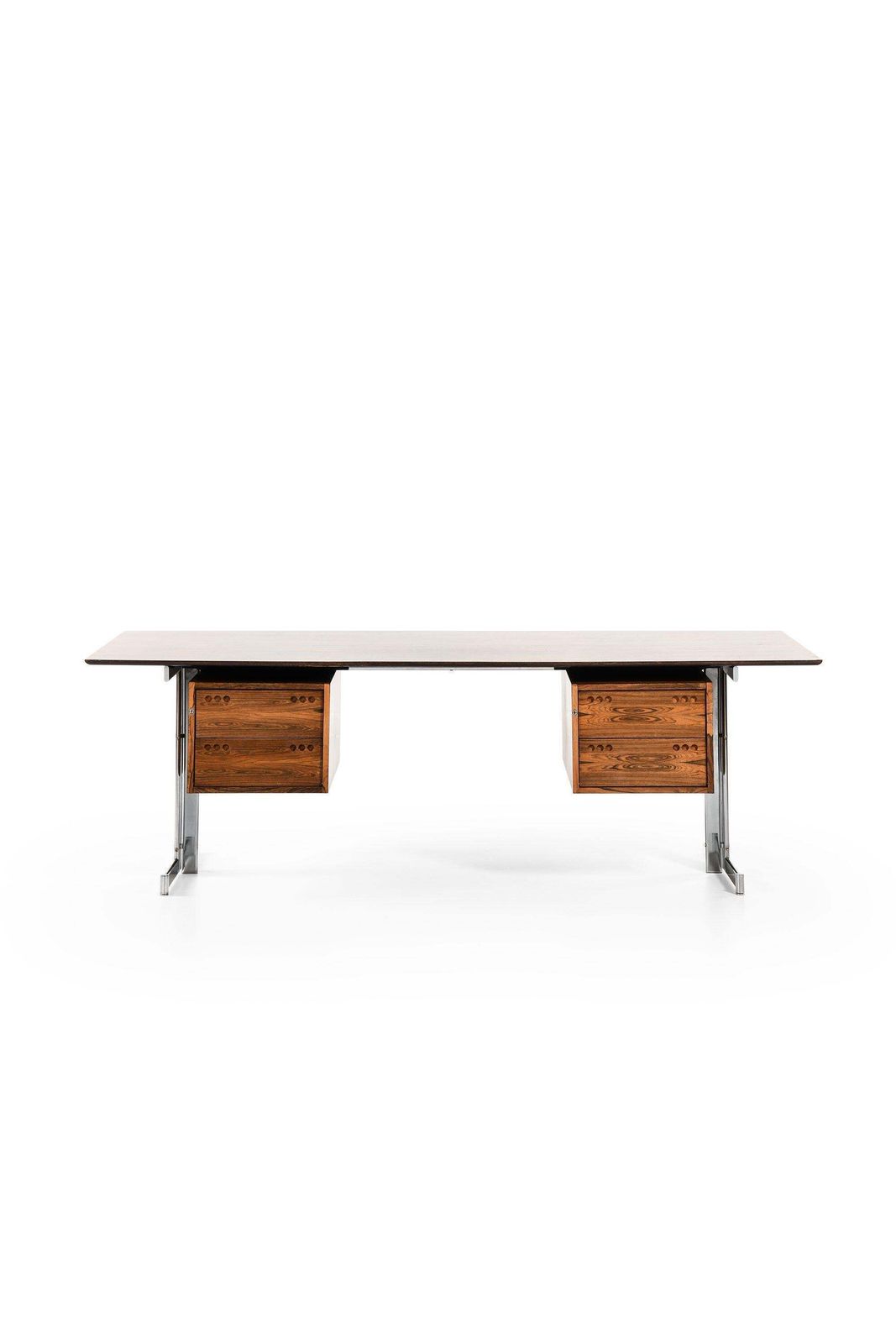 Freestanding Desk In Rosewood And Chromed Steel By Jan Lunde Knudsen, 1960's photo furniture
