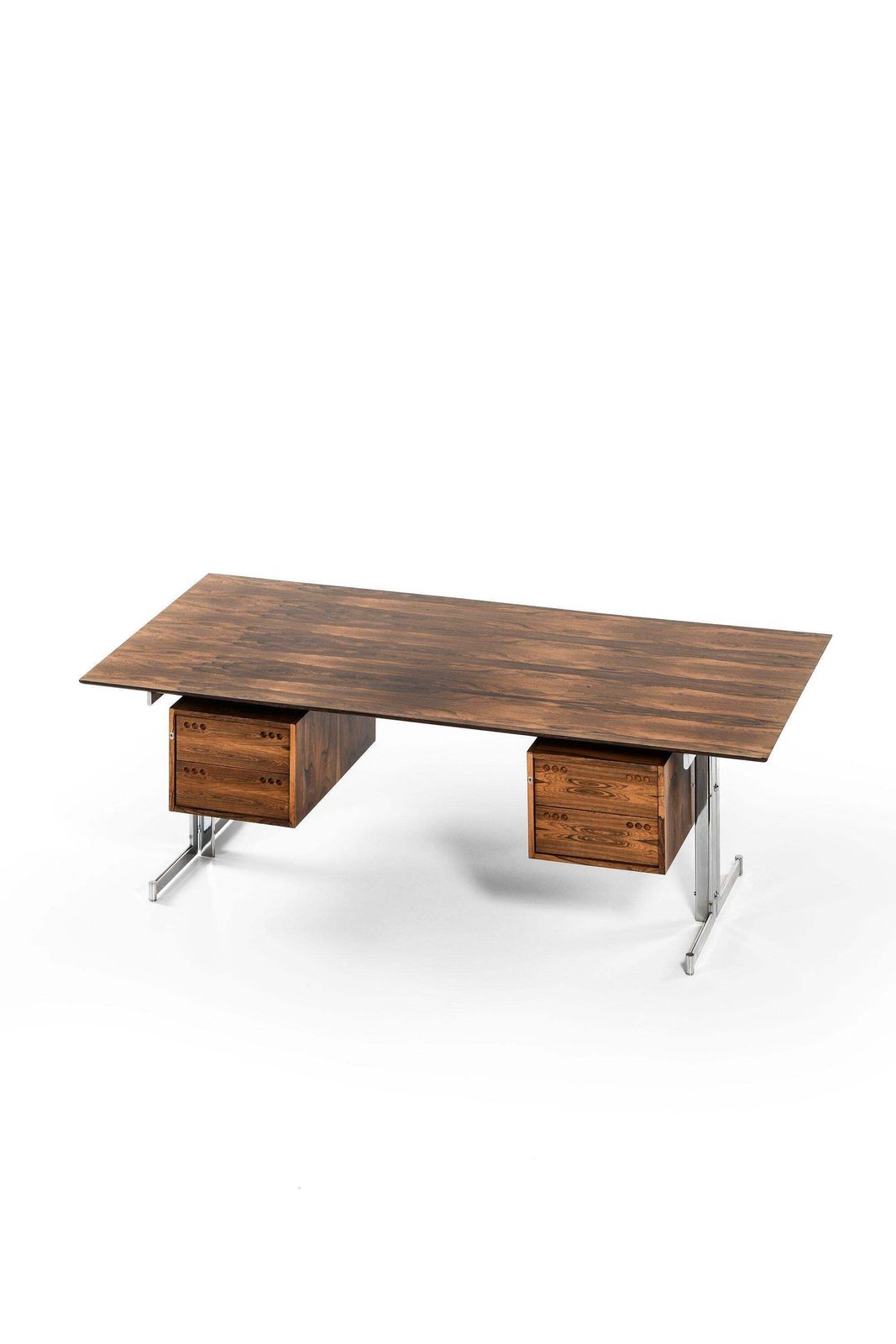 Freestanding Desk In Rosewood And Chromed Steel By Jan Lunde Knudsen, 1960's photo Furniture