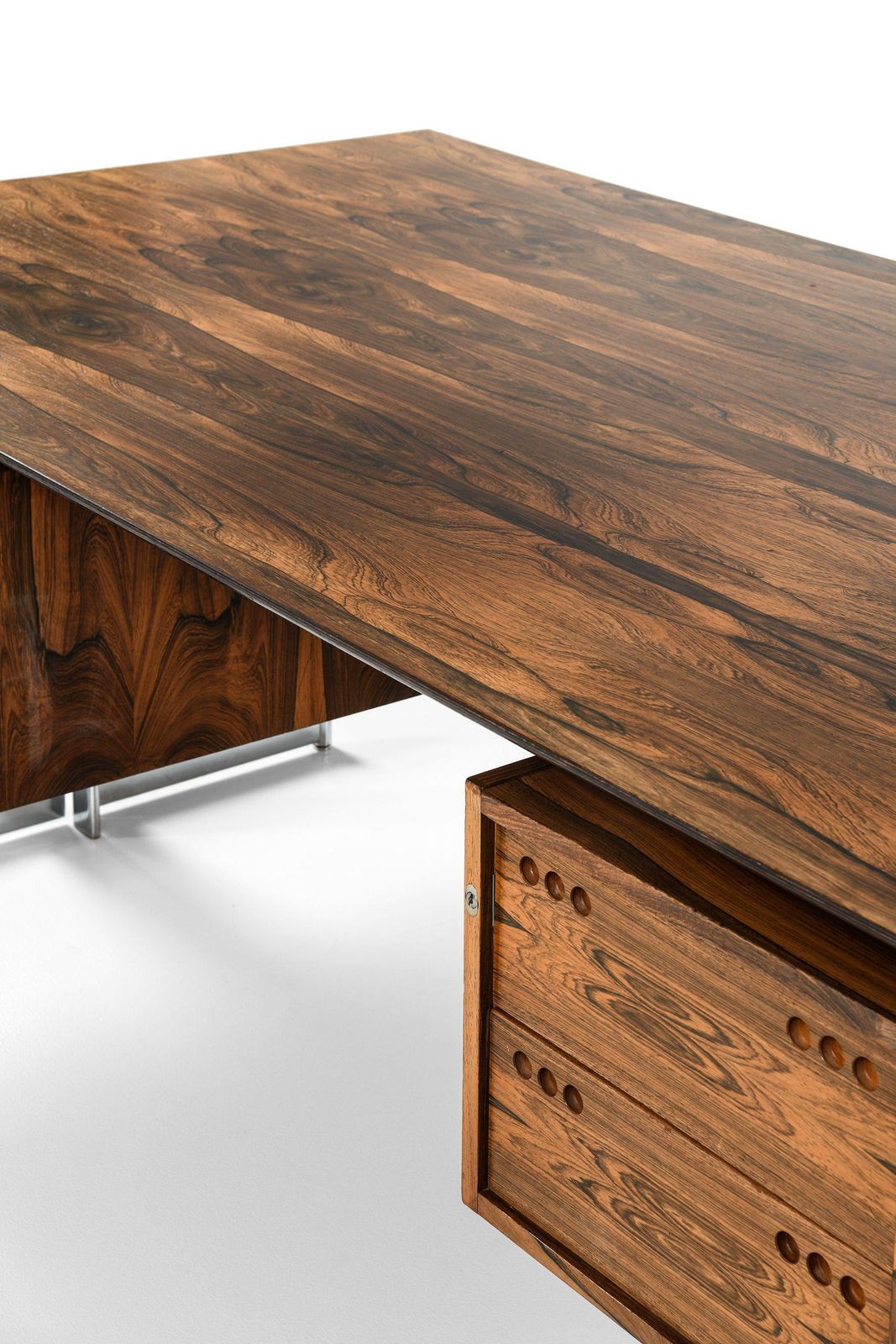 Freestanding Desk In Rosewood And Chromed Steel By Jan Lunde Knudsen, 1960's photo 12740.0