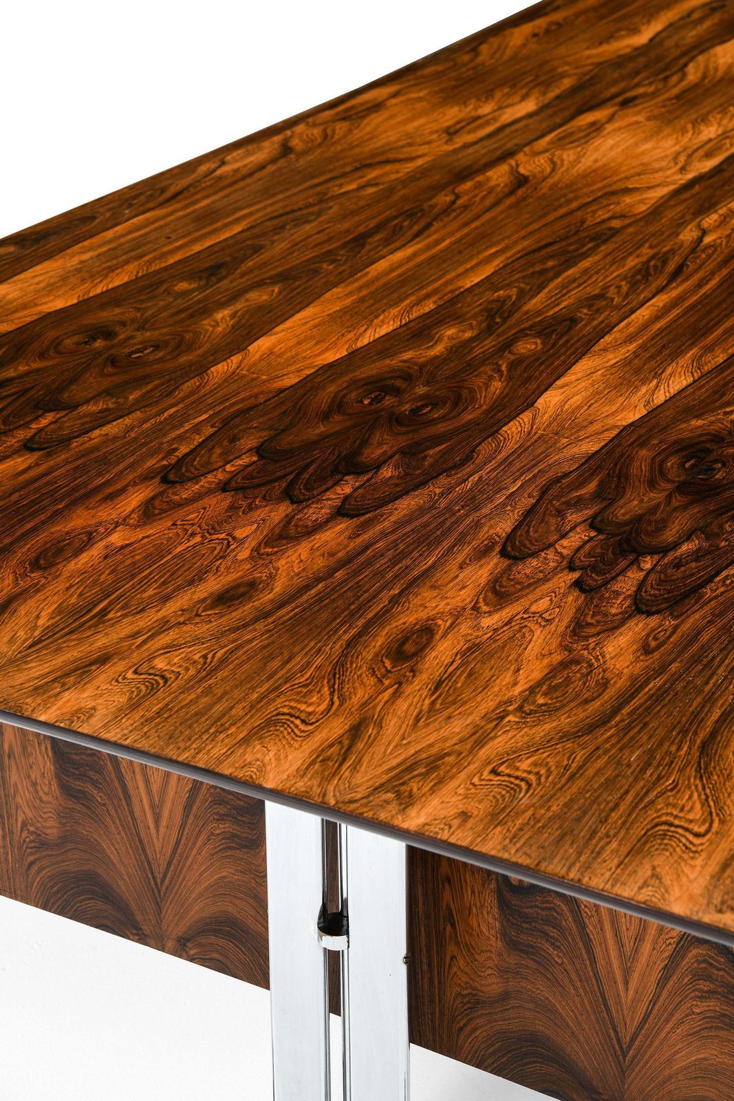 photo for sale Freestanding Desk In Rosewood And Chromed Steel By Jan Lunde Knudsen, 1960's