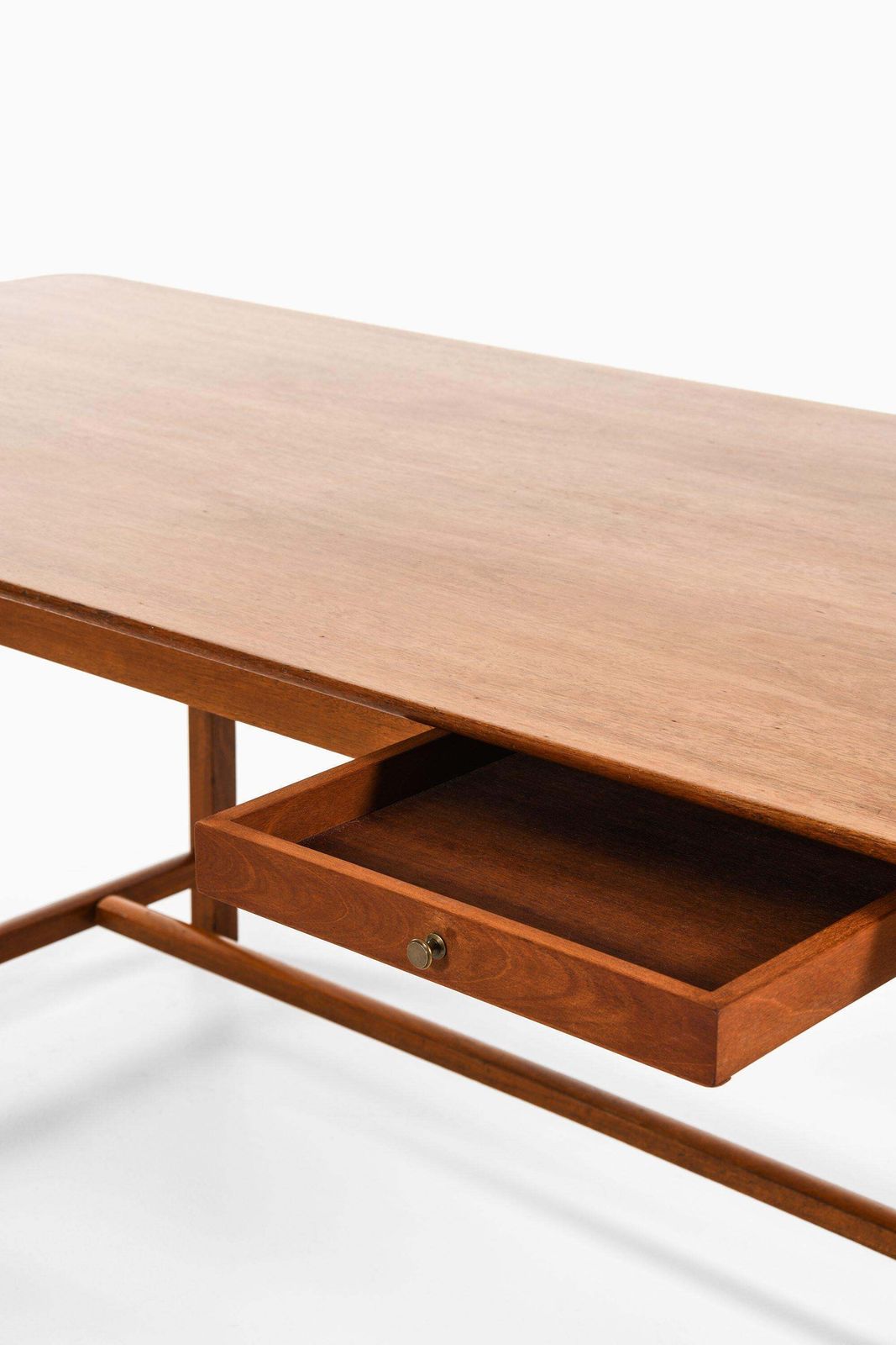 Desk In Mahogany And Brass By Josef Frank, 1950's photo Furniture