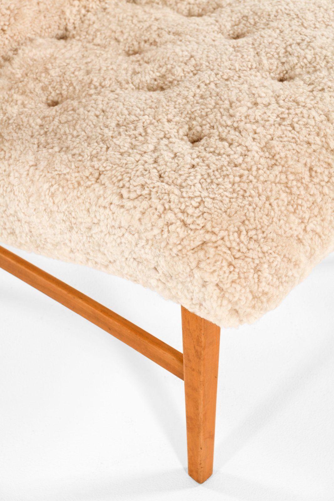 Easy Chairs In Beech & Reupholstered In Sheepskin By Erik Bertil Karlén, 1940's photo buy