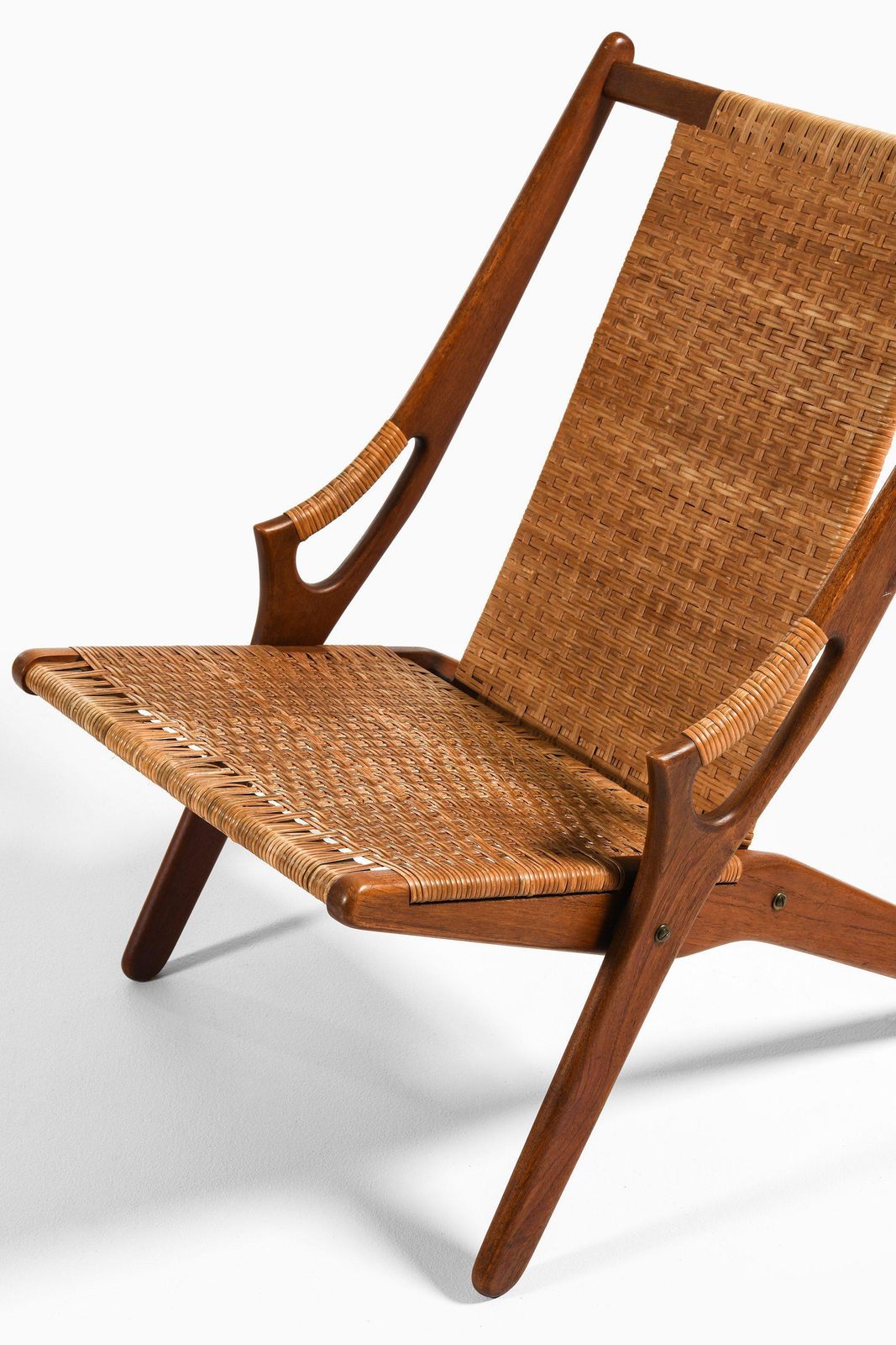 Easy Chair In Teak And Woven Cane By Arne Hovmand Olsen, 1950's photo Furniture