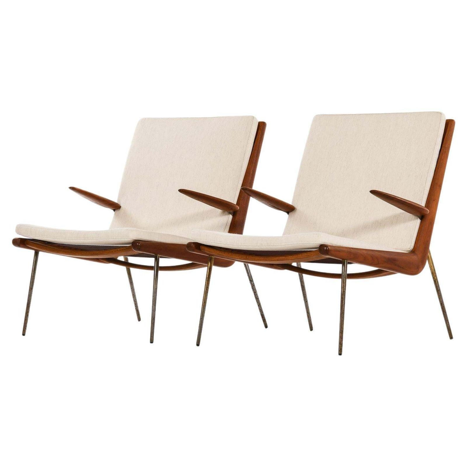 Pair Of Easy Chairs In Teak By Peter Hvidt & Orla Mølgaard Nielsen, 1950's