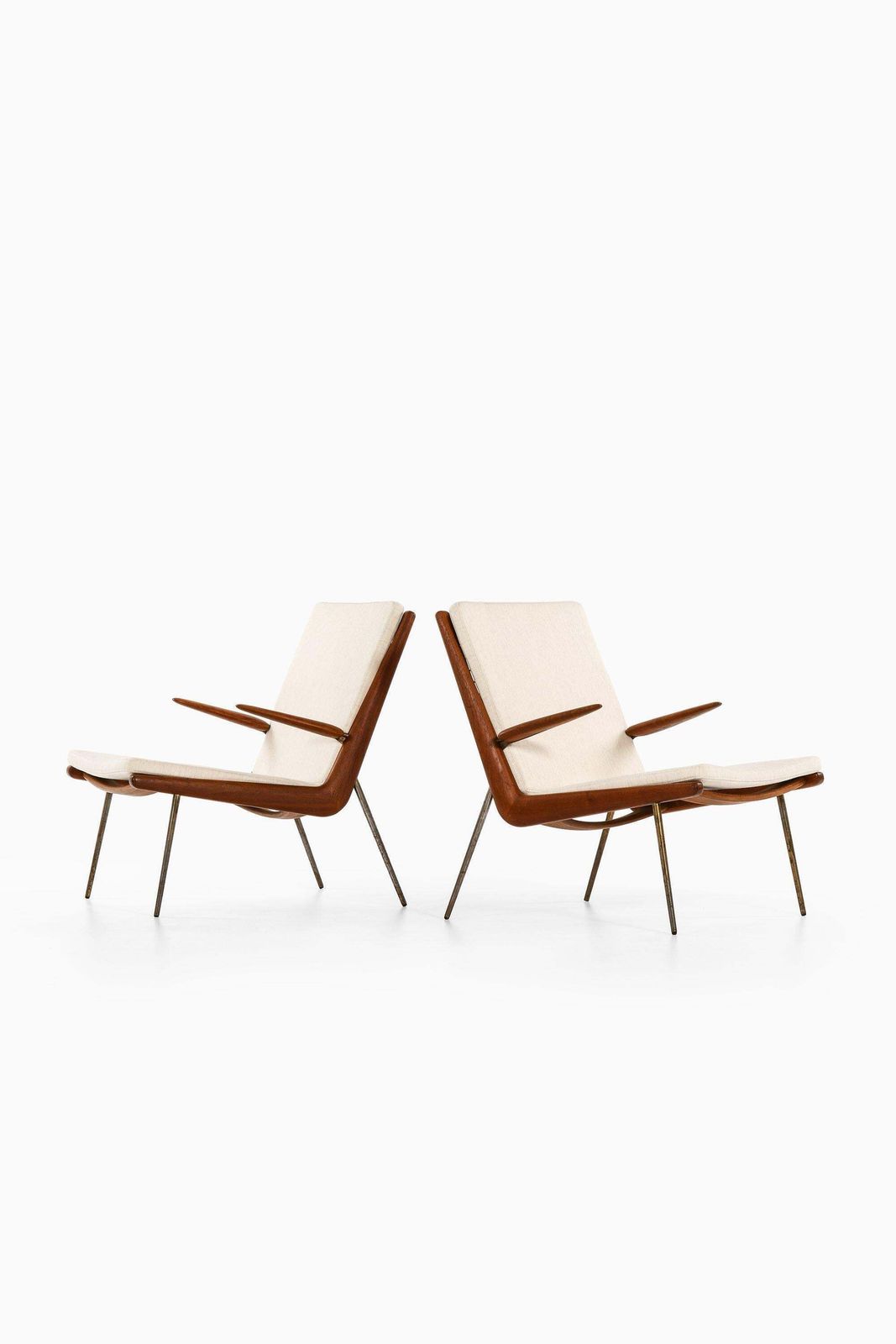 Pair Of Easy Chairs In Teak By Peter Hvidt & Orla Mølgaard Nielsen, 1950's photo for sale