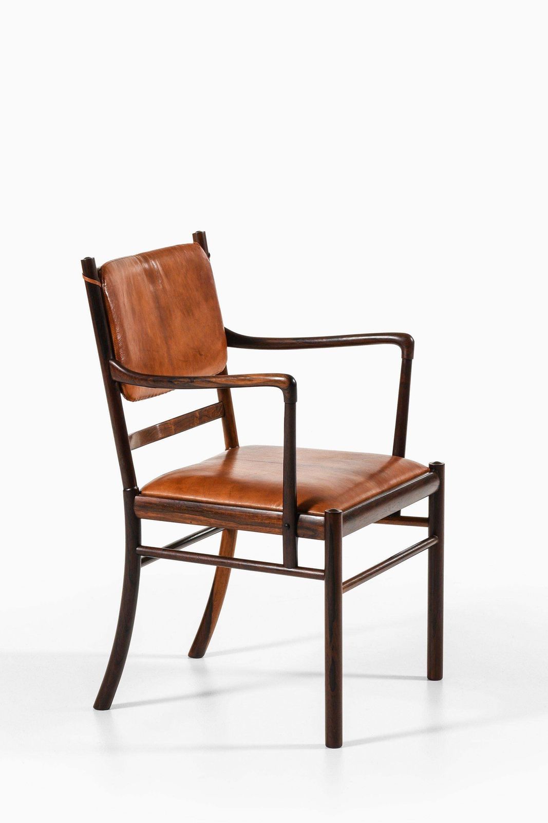 Armchair In Rosewood And Upholstered In Niger Leather By Ole Wanscher, 1960's photo furniture