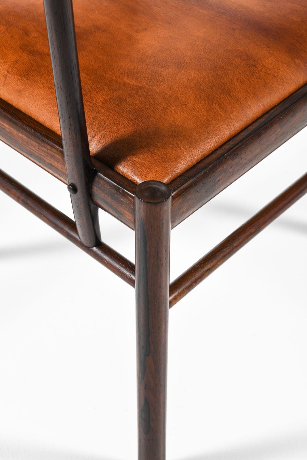 Armchair In Rosewood And Upholstered In Niger Leather By Ole Wanscher, 1960's photo buy