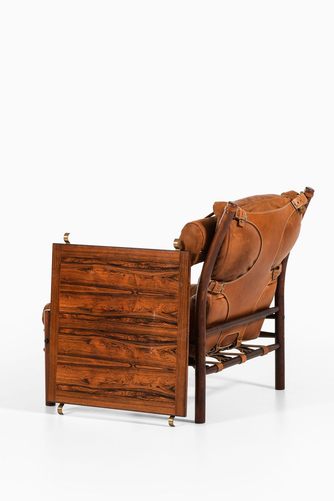 Pair Of Easy Chairs With Side Table In Beech And Leather By Arne Norell, 1960s photo buy
