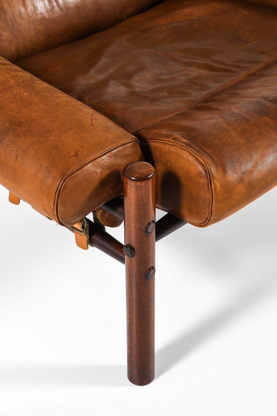 14863.0 Pair Of Easy Chairs With Side Table In Beech And Leather By Arne Norell, 1960s photo