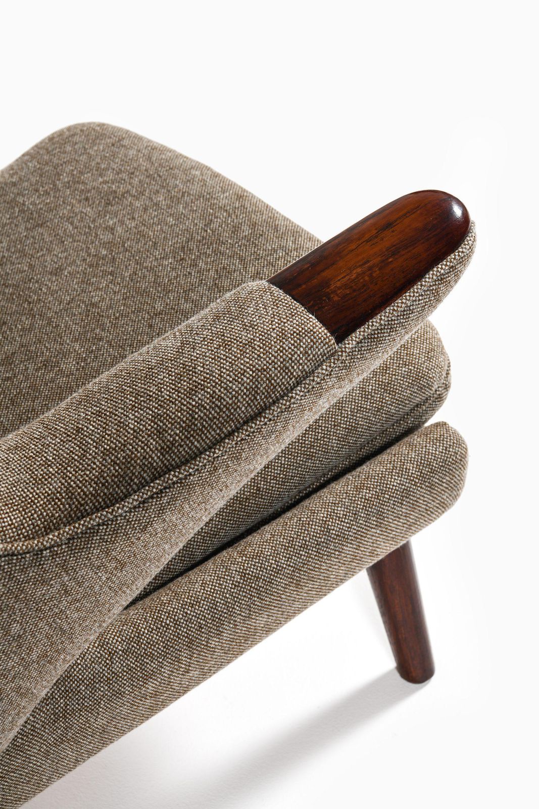 photo furniture Easy Chair In Rosewood & Reupholstered In Kvadrat Fabric By Hans Wegner, 1950's
