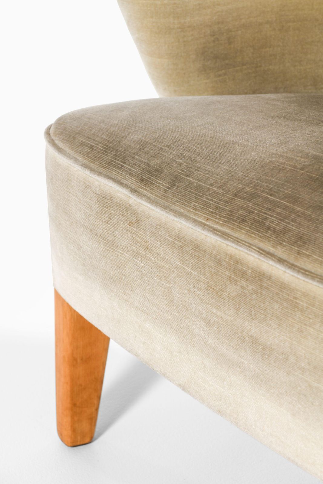 Pair Of Easy Chairs In Ash Legs With Velvet Mohair By Flemming Lassen, 1940's photo 21233.0