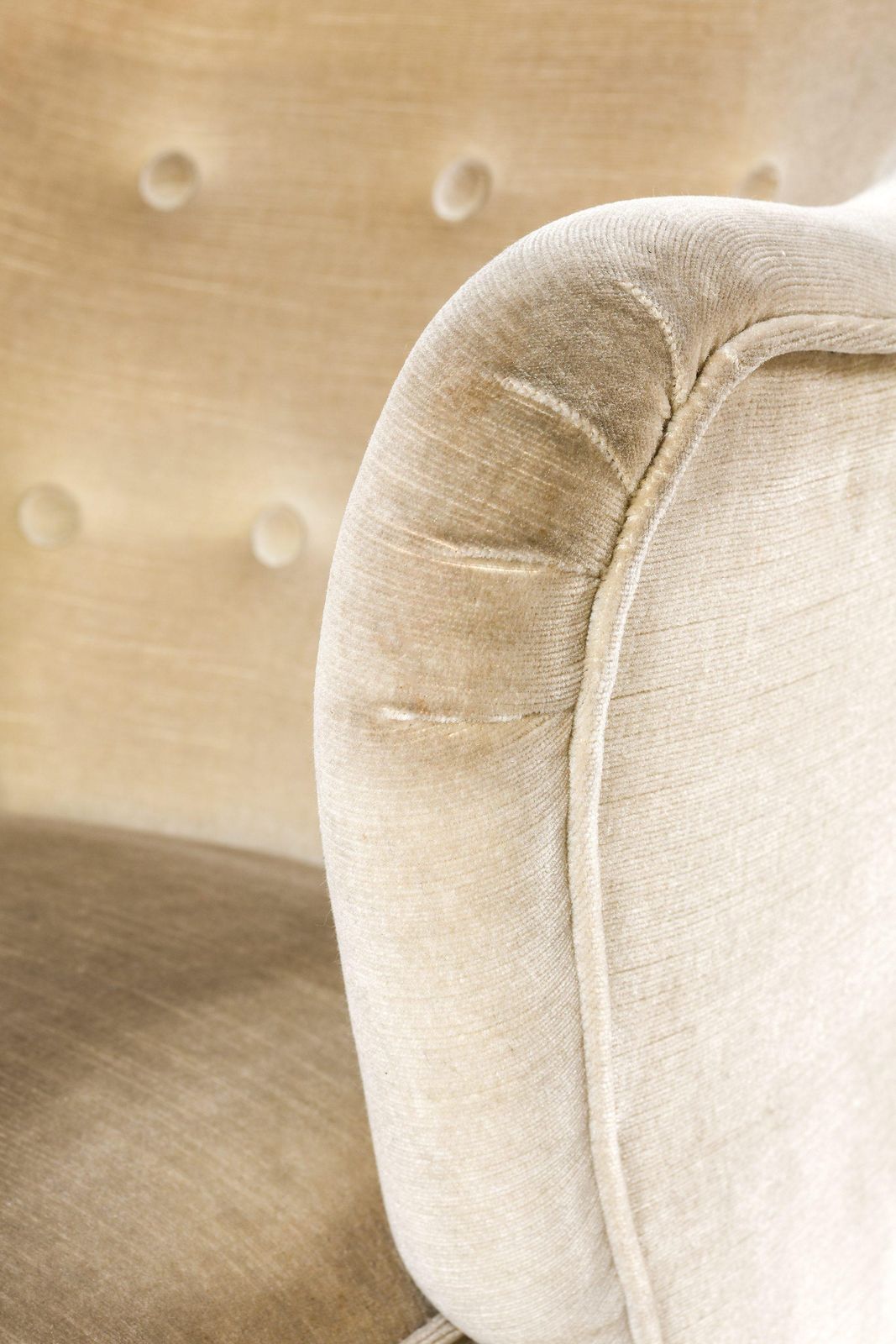 Pair Of Easy Chairs In Ash Legs With Velvet Mohair By Flemming Lassen, 1940's photo vinterior