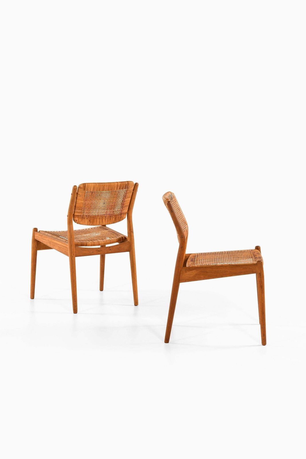 Set Of 8 Dining Chairs In Oak And Woven Cane By Arne Vodder, 1951 photo Furniture
