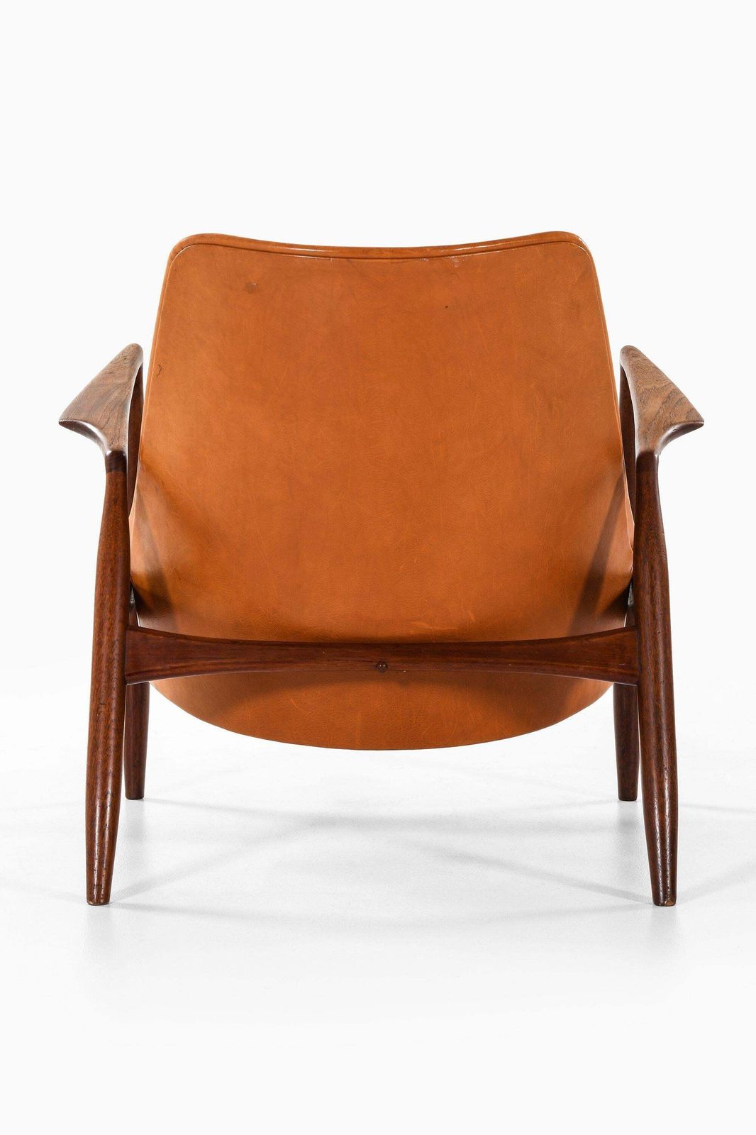 Pair Of Easy Chairs In Teak And Leather By Ib Kofod Larsen, 1950s photo vinterior
