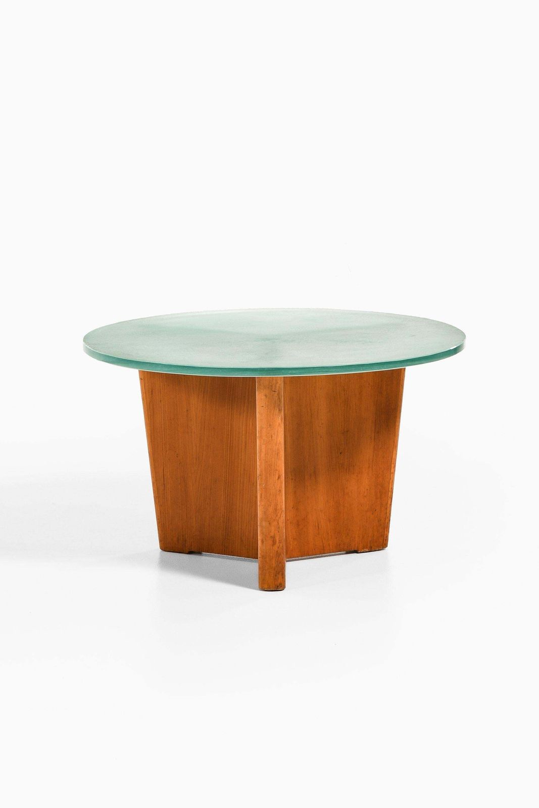 Coffee Table In Elm And Original Glass Top By Greta Magnusson Grossman, 1930's photo buy