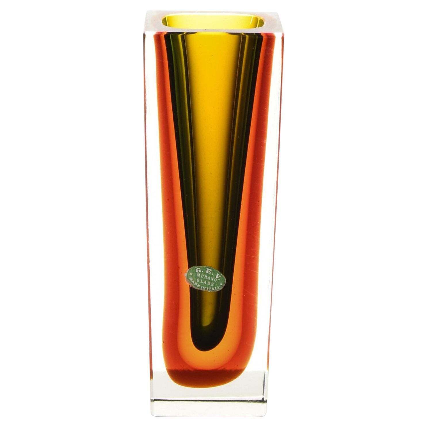 Luigi Mandruzzato Vase Produced By Murano In Italy