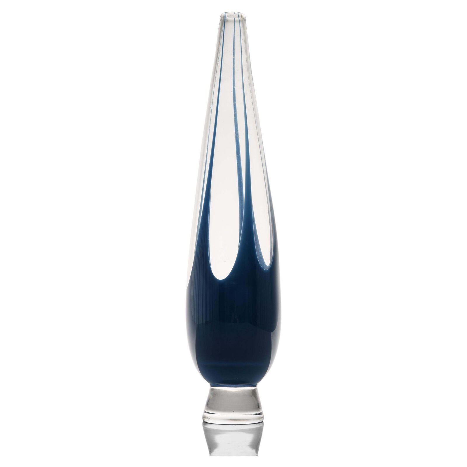 Glass Vase In Blue By Vicke Lindstrand, 1960's
