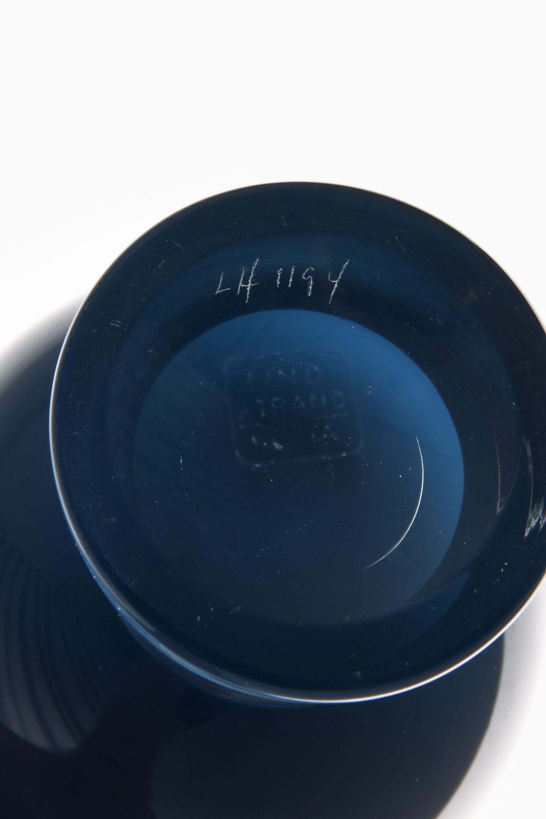 Glass Vase In Blue By Vicke Lindstrand, 1960's photo for sale