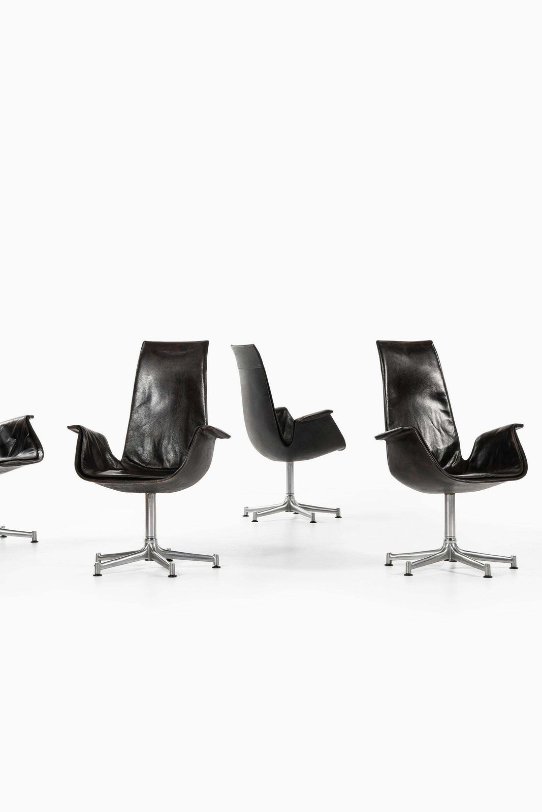 Armchairs In Leather And Steel Frame By Preben Fabricius & Jørgen Kastholm, 1969 photo for sale