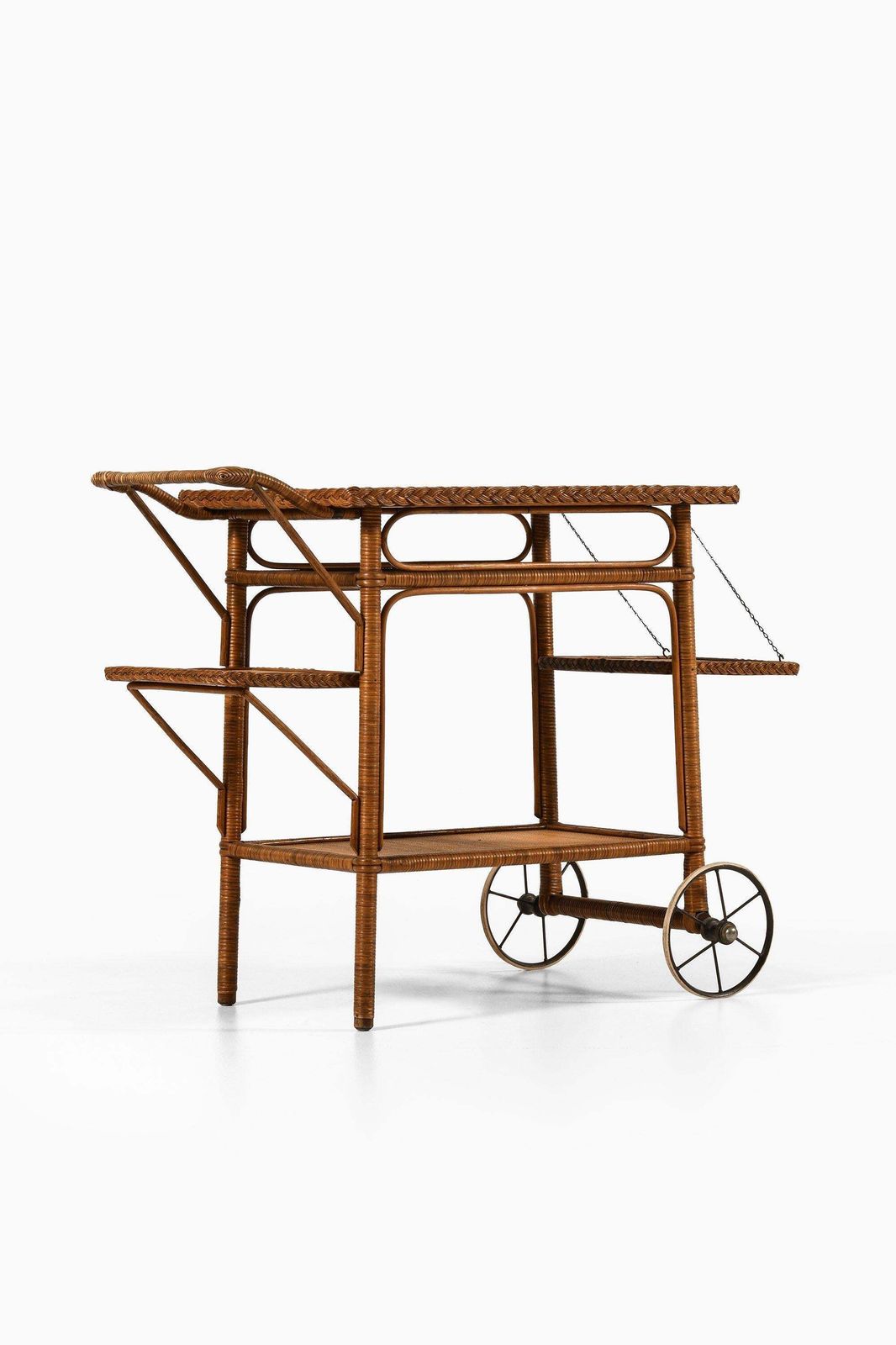 Trolley In Cane And Rattan By Robert Wengler, 1940's photo for sale