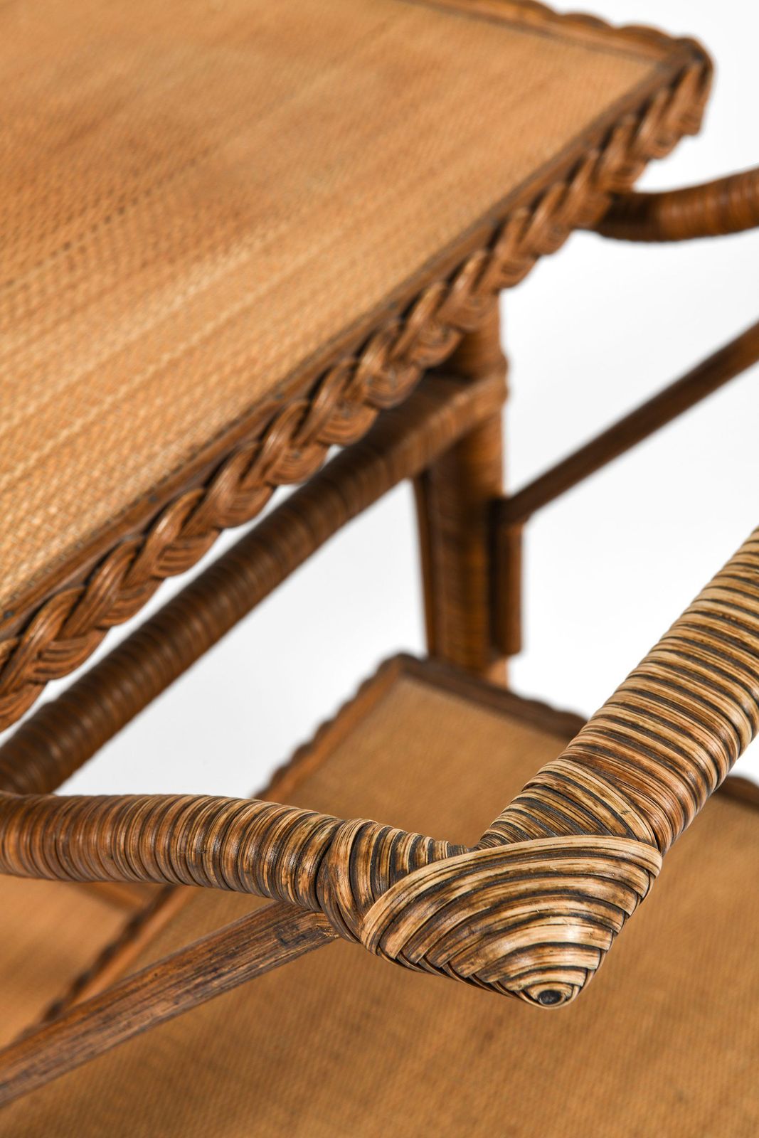 Trolley In Cane And Rattan By Robert Wengler, 1940's photo vinterior