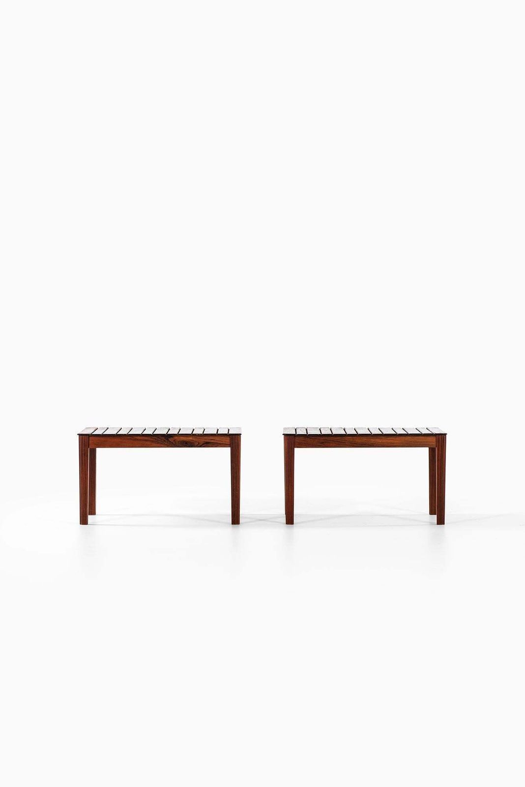 Pair Of Side Tables Or Benches In Solid Rosewood By Alberts In Sweden photo for sale