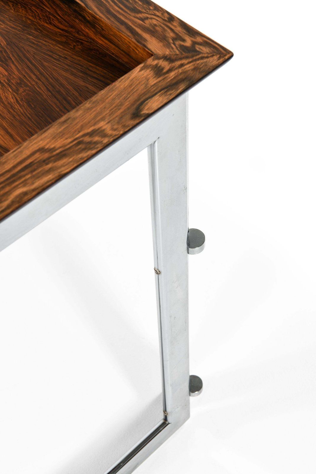 Side Table In Rosewood And Chromed Steel By Jan Lunde Knudsen, 1960's photo vinterior