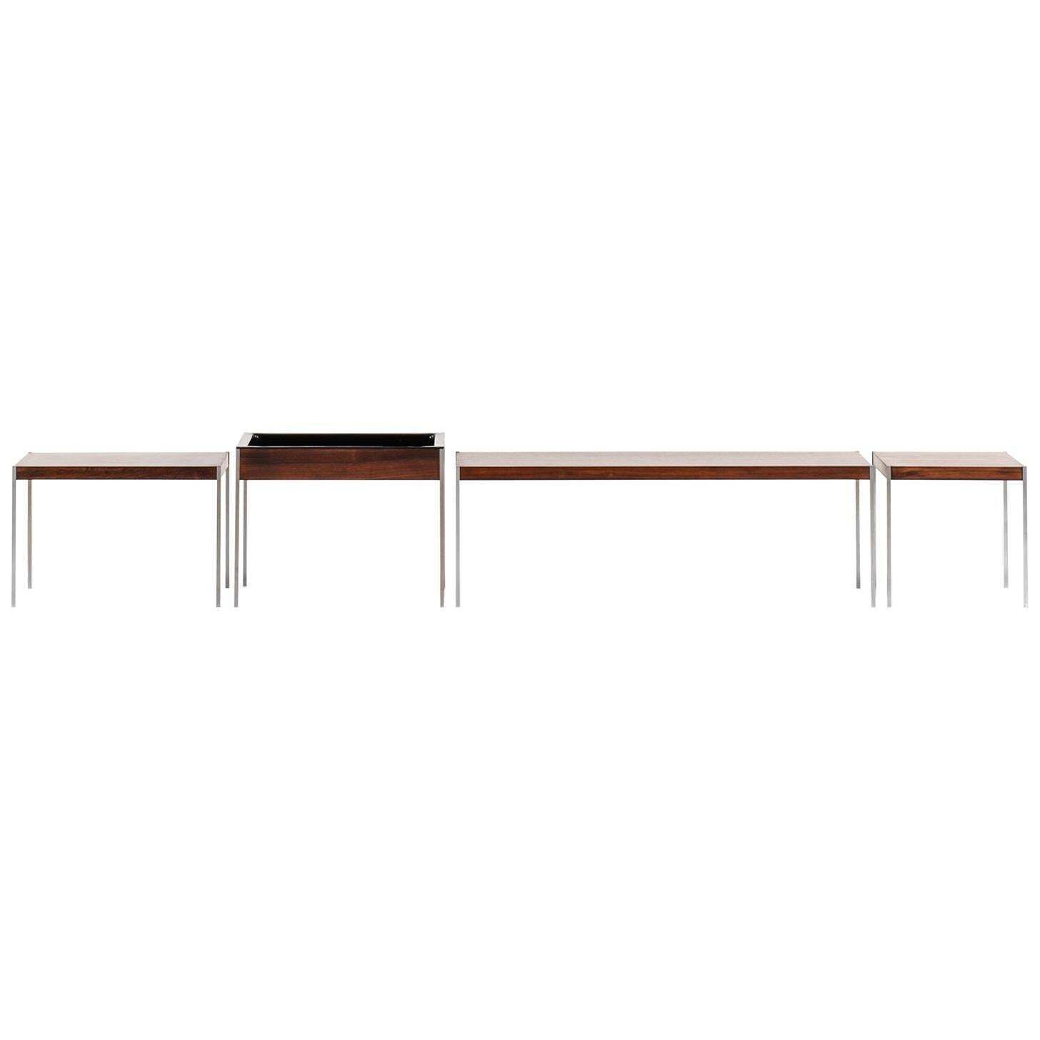 Uno & östen Kristiansson Side Tables / Plant Stand By Luxus In Vittsjö, Sweden