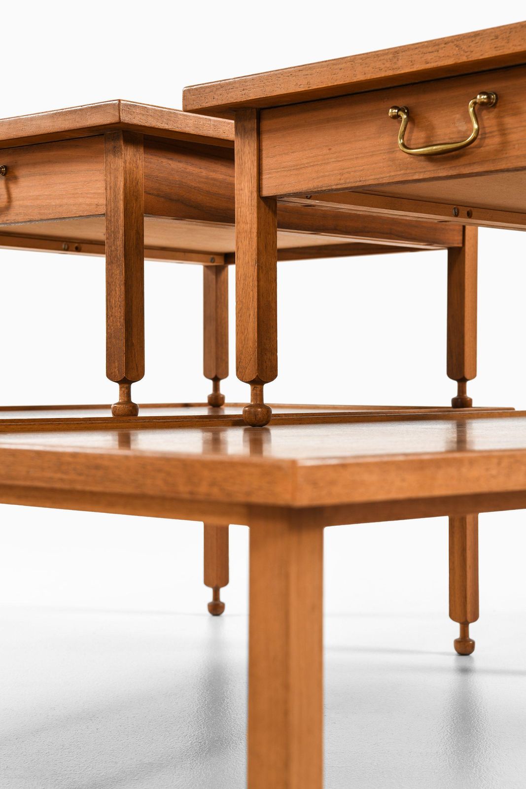 Pair Of Side Tables In Mahogany, Walnut And Brass By Josef Frank, 1950's photo buy