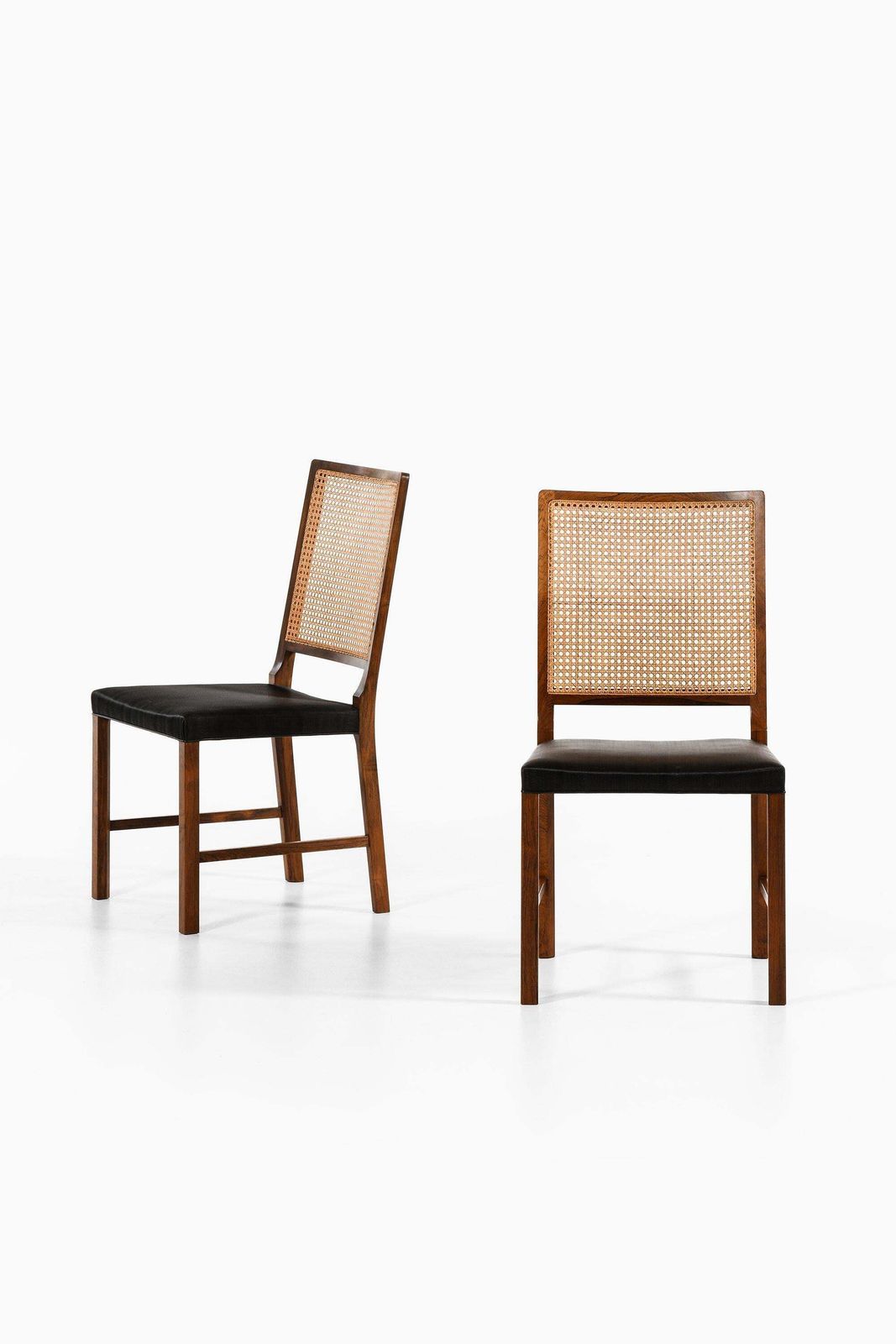Set Of 14 Dining Chairs In Rosewood And Cane By Bernt Petersen, 1960's photo Furniture