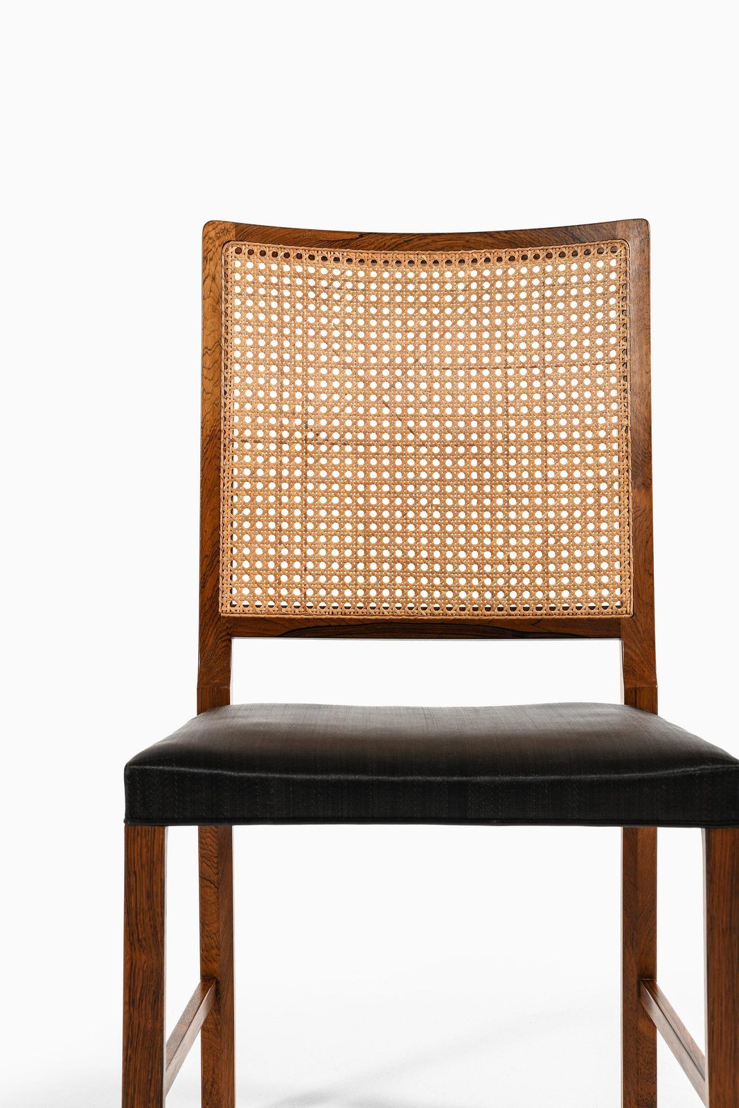 Set Of 14 Dining Chairs In Rosewood And Cane By Bernt Petersen, 1960's photo vinterior
