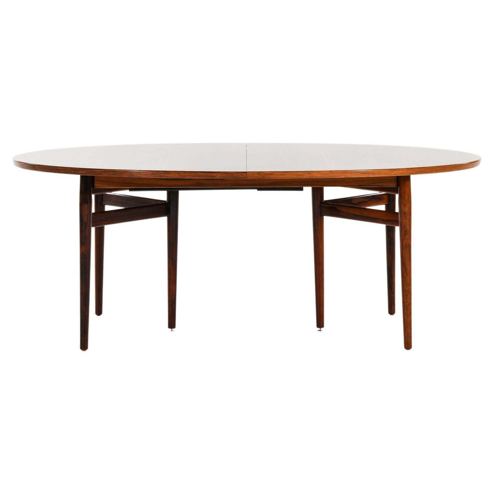 Dining Table In Rosewood And Leather By Arne Vodder, 1950's