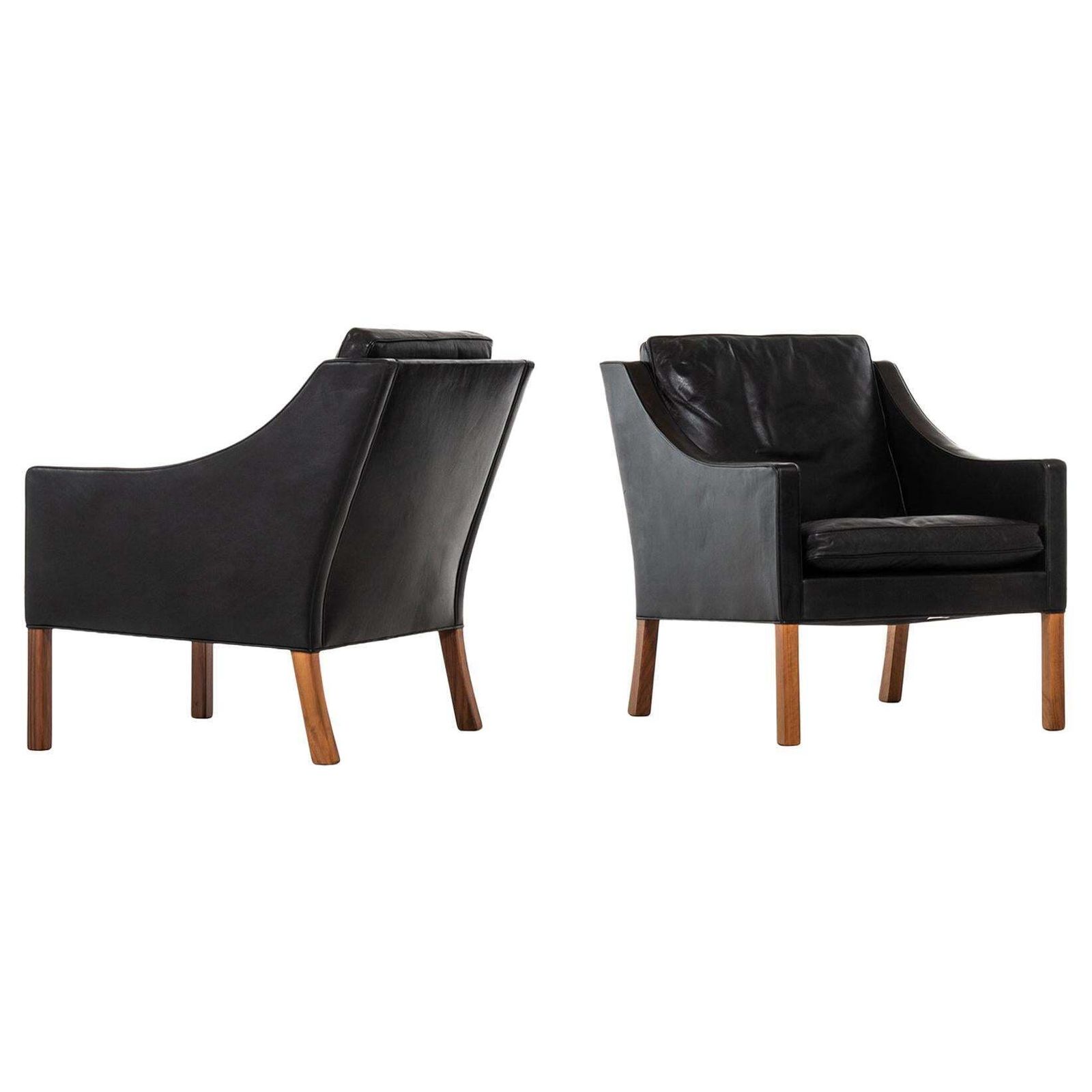 Børge Mogensen Easy Chairs Model 2207 By Fredericia Stolefabrik In Denmark